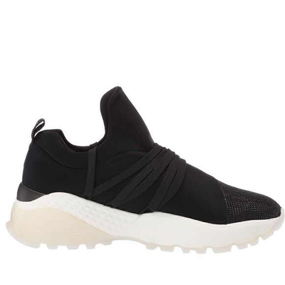 JSlides MORROW Sneaker Black Glitter Lace Up - Picture 3 of 7